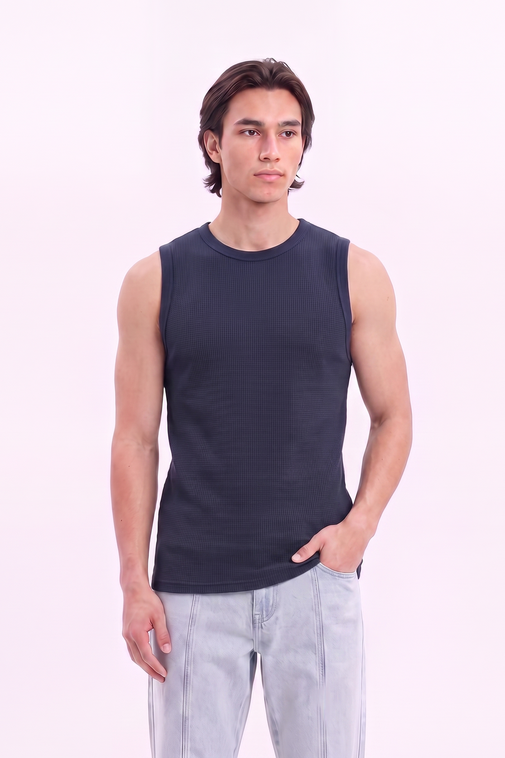 Sleeveless Thermal Top / Blue