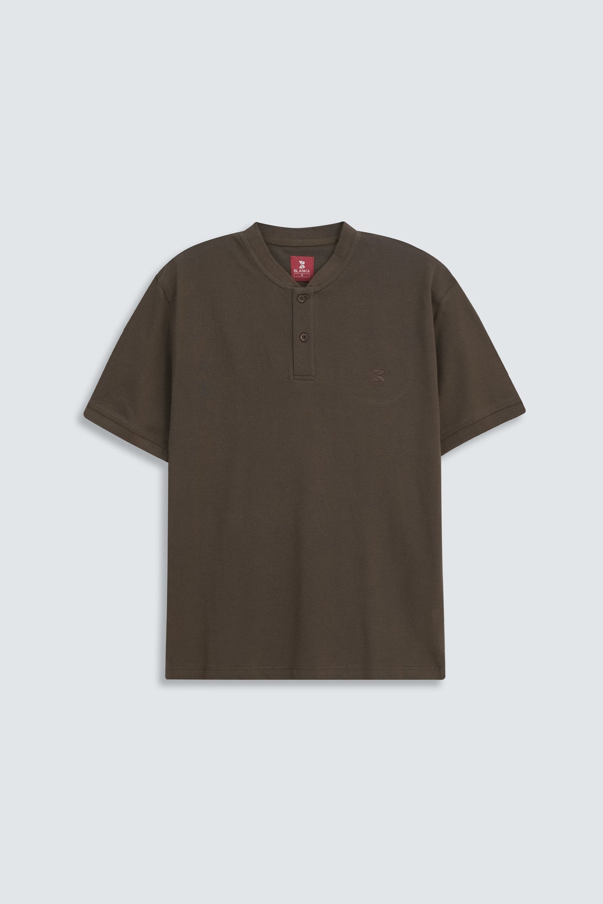 Mandrain Henley Polo - Basic / Dark brown