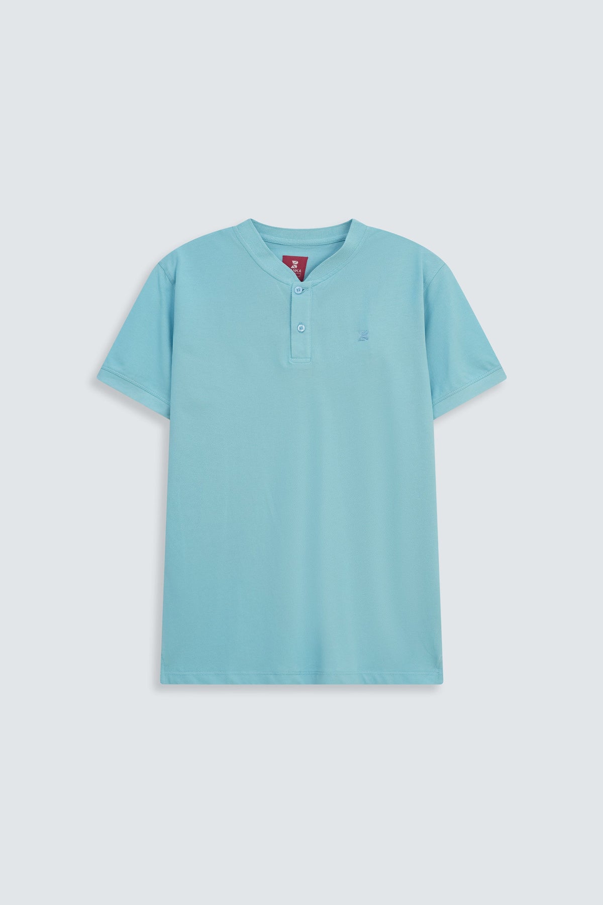 Mandrain Henley Polo - Basic / Sky Blue