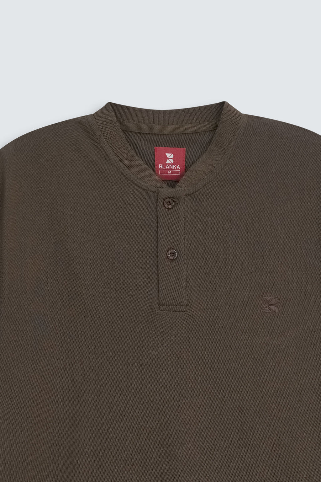 Mandrain Henley Polo - Basic / Dark brown
