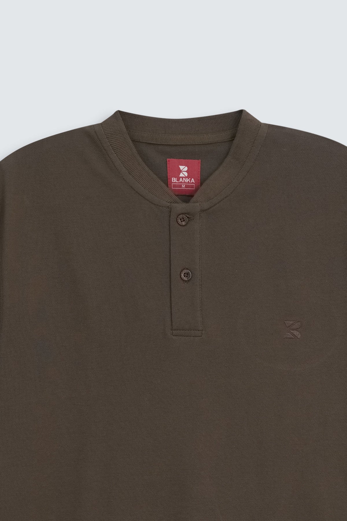 Mandrain Henley Polo - Basic / Dark brown