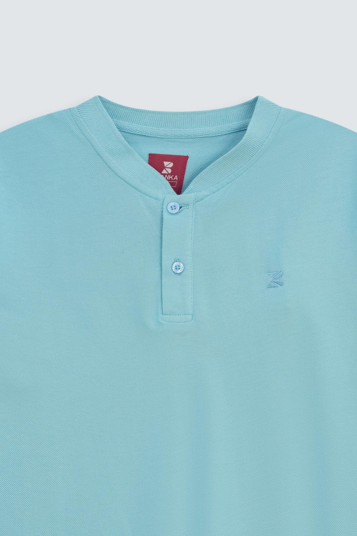Mandrain Henley Polo - Basic / Sky Blue