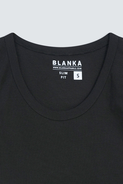 Active Wear Tank Top Ribbed /Black