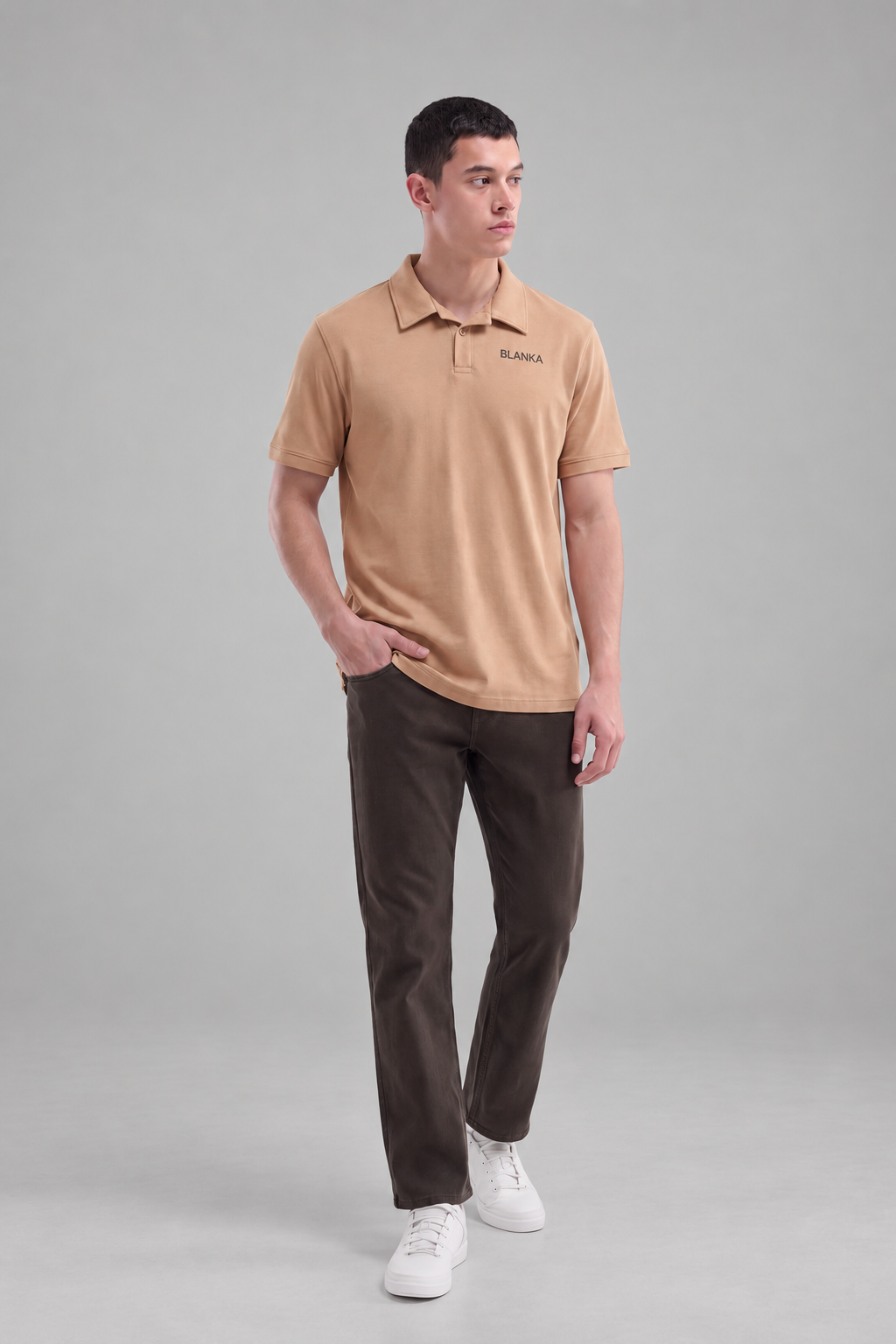 Scuba Polo Shirt / Camel Brown