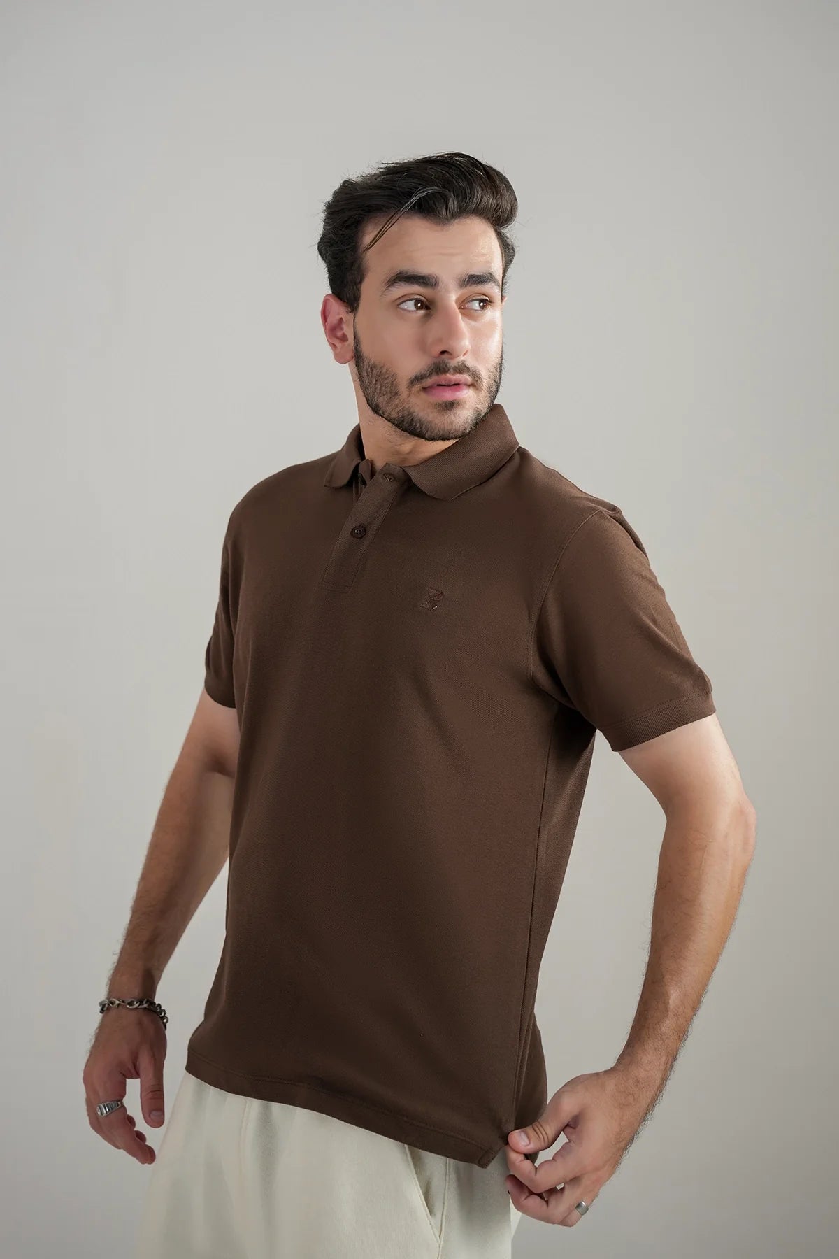 Office wear / Basic Polo / Dark Brown