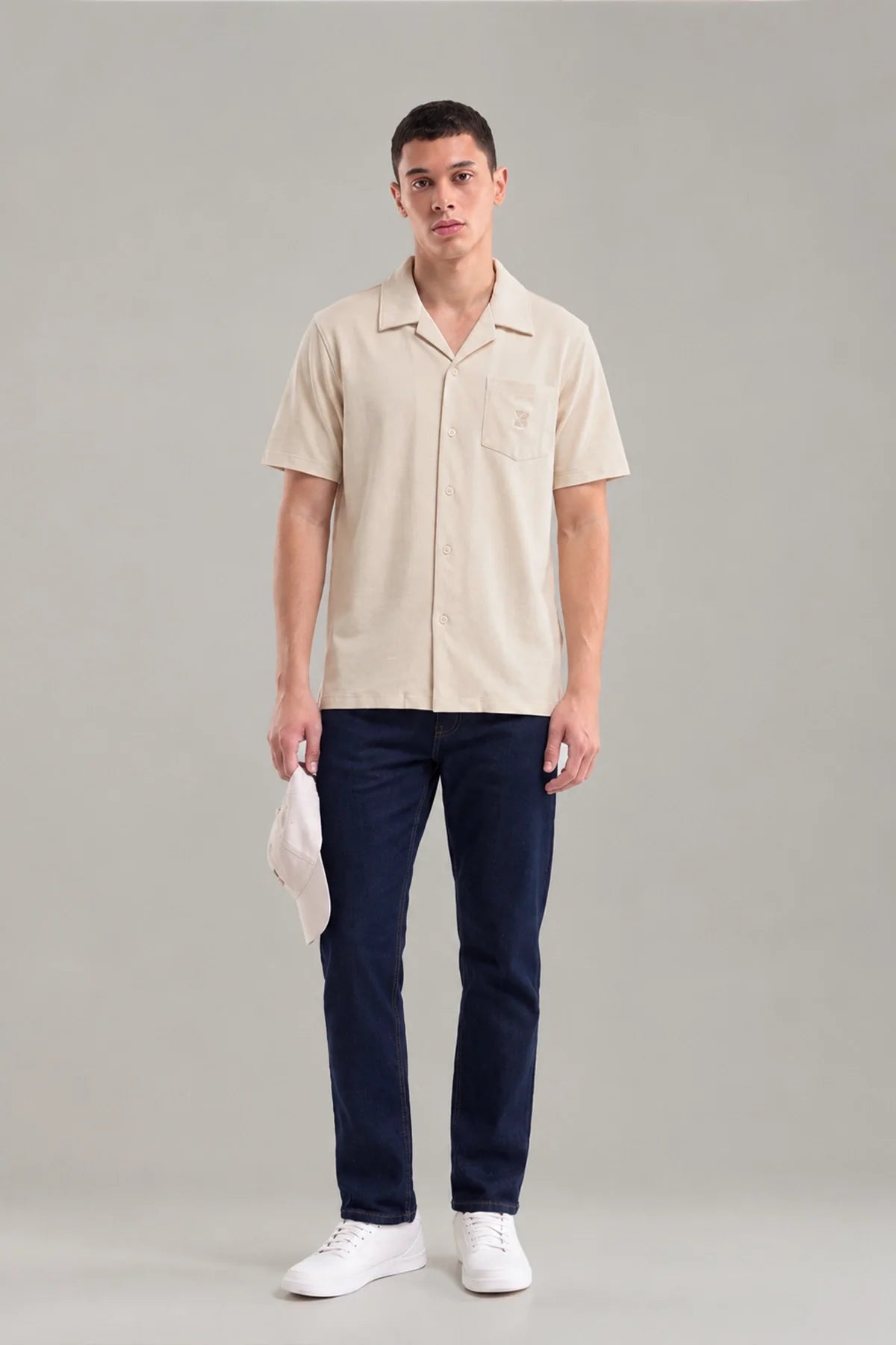 Button Down Shirt/ Beige