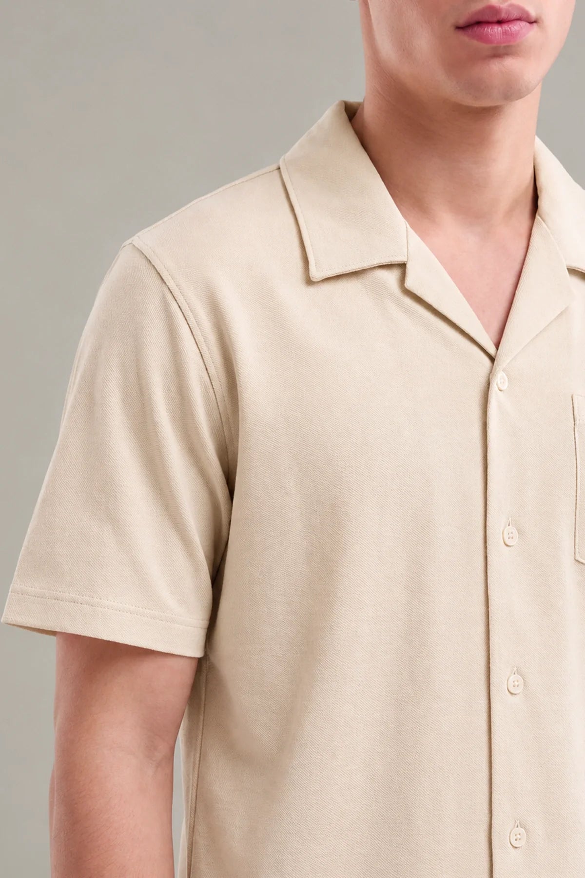 Button Down Shirt/ Beige