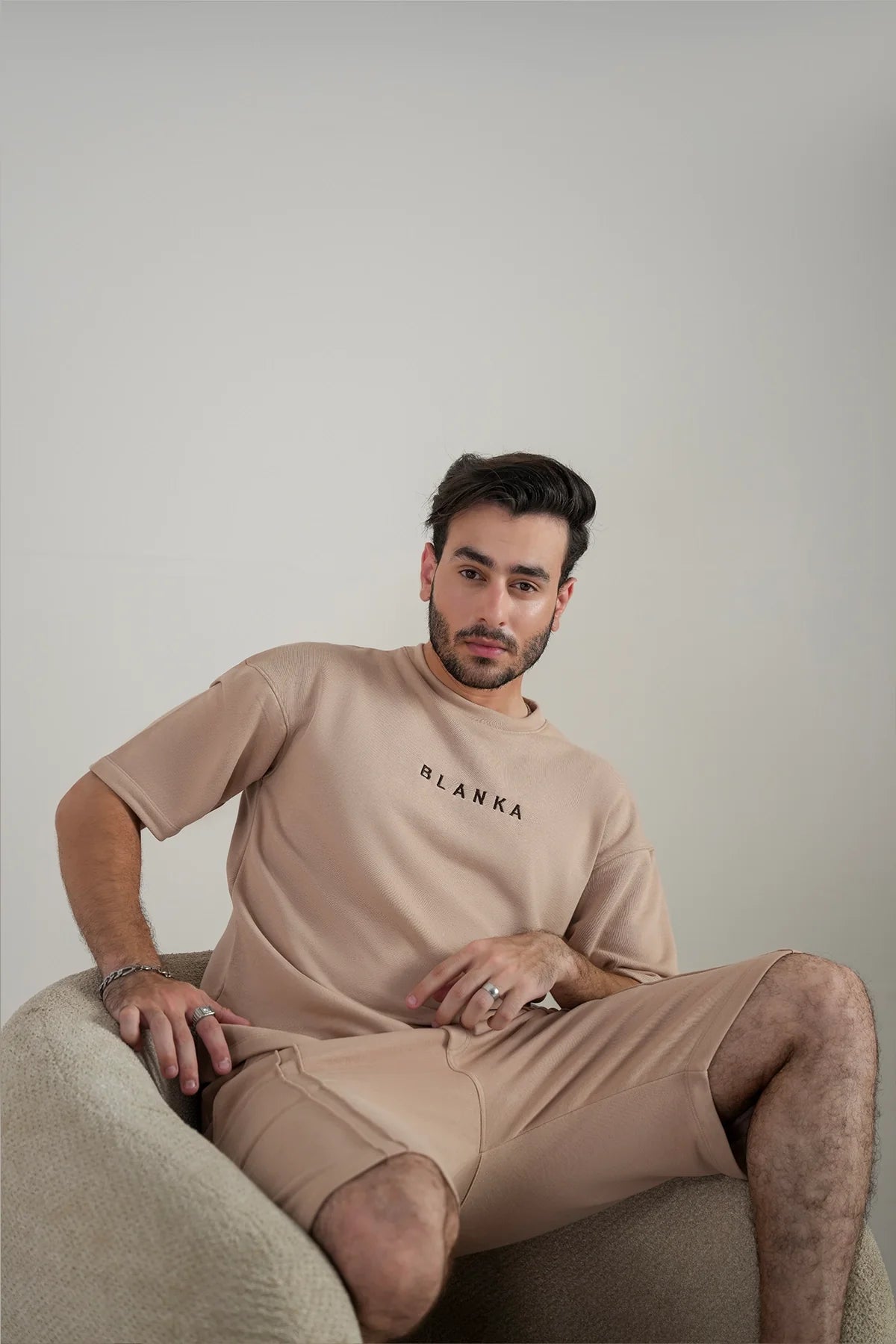 Basic Drop Tee- Camel Brown