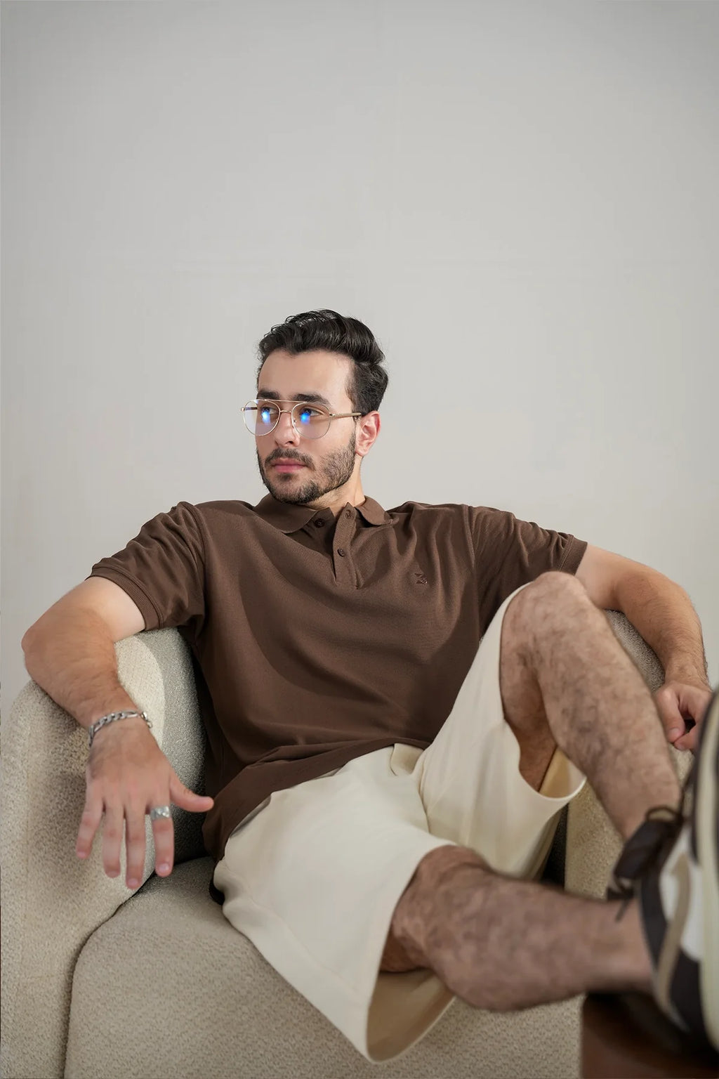 Office wear / Basic Polo / Dark Brown