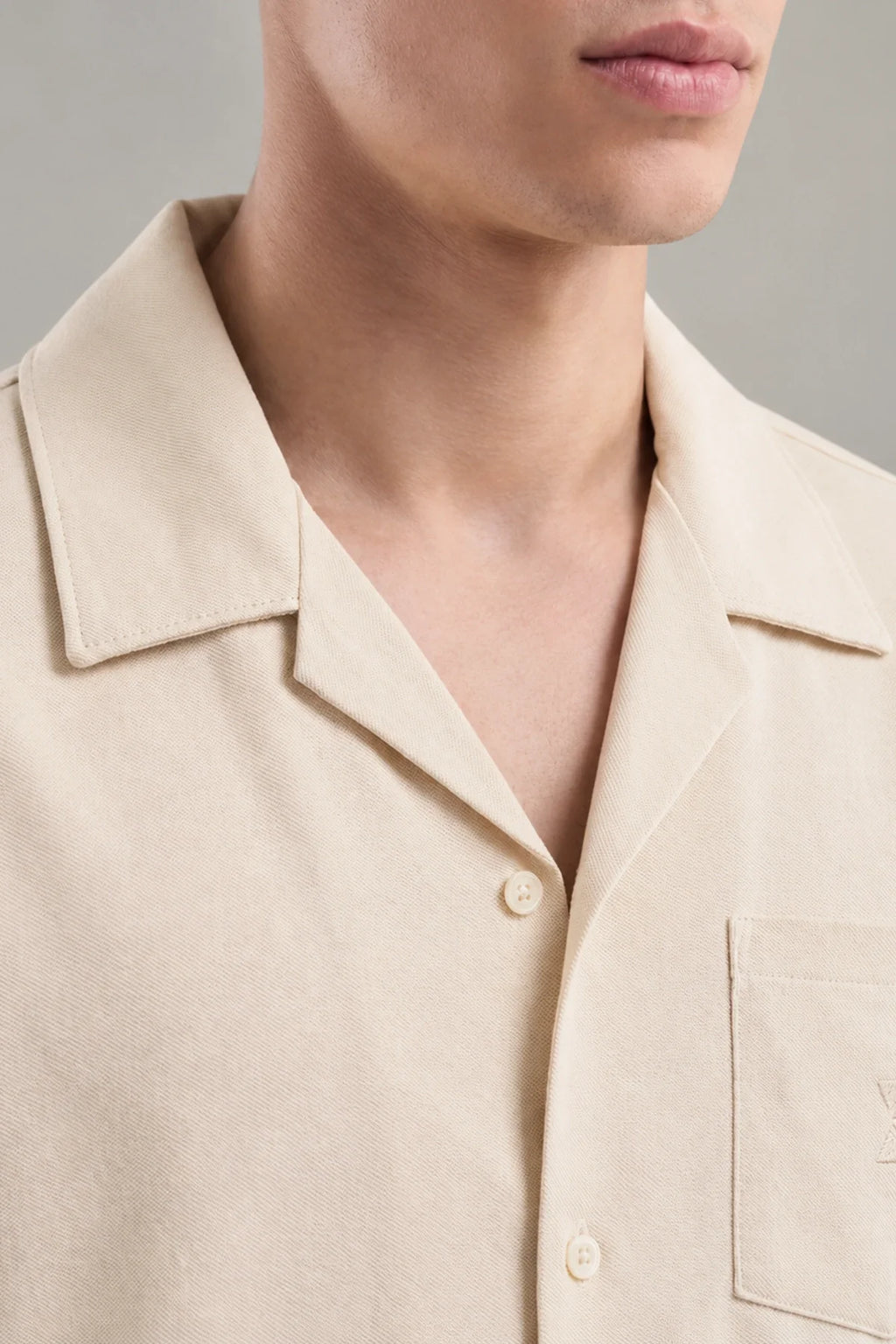 Button Down Shirt/ Beige