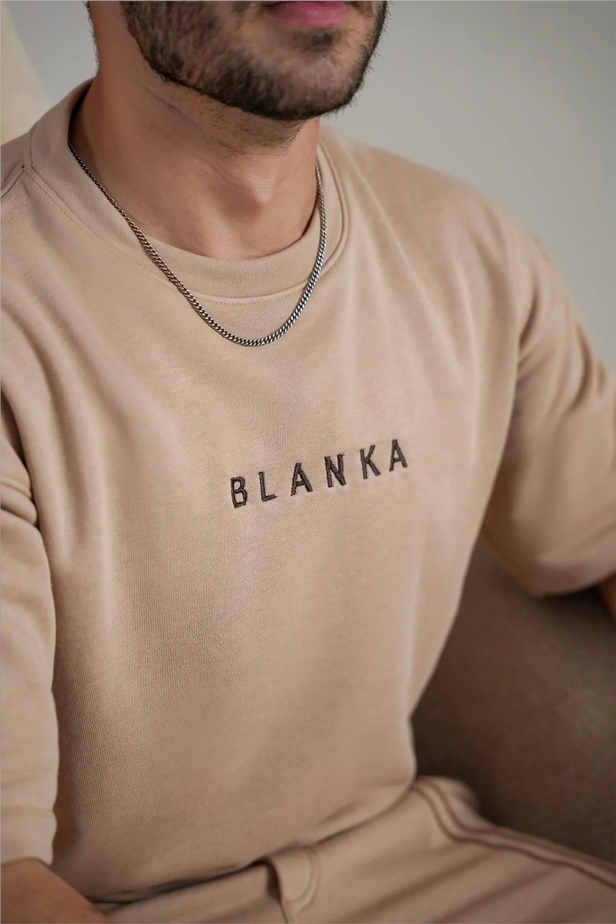 Basic Drop Tee- Camel Brown