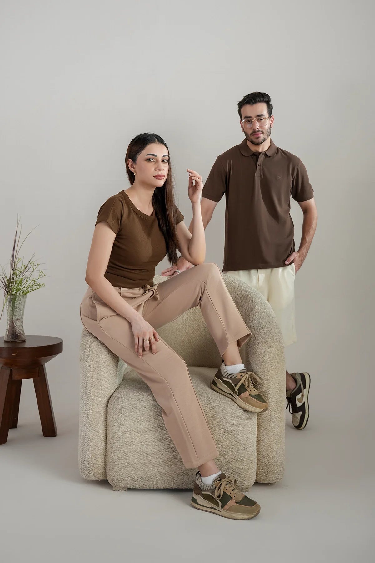 Office wear / Basic Polo / Dark Brown