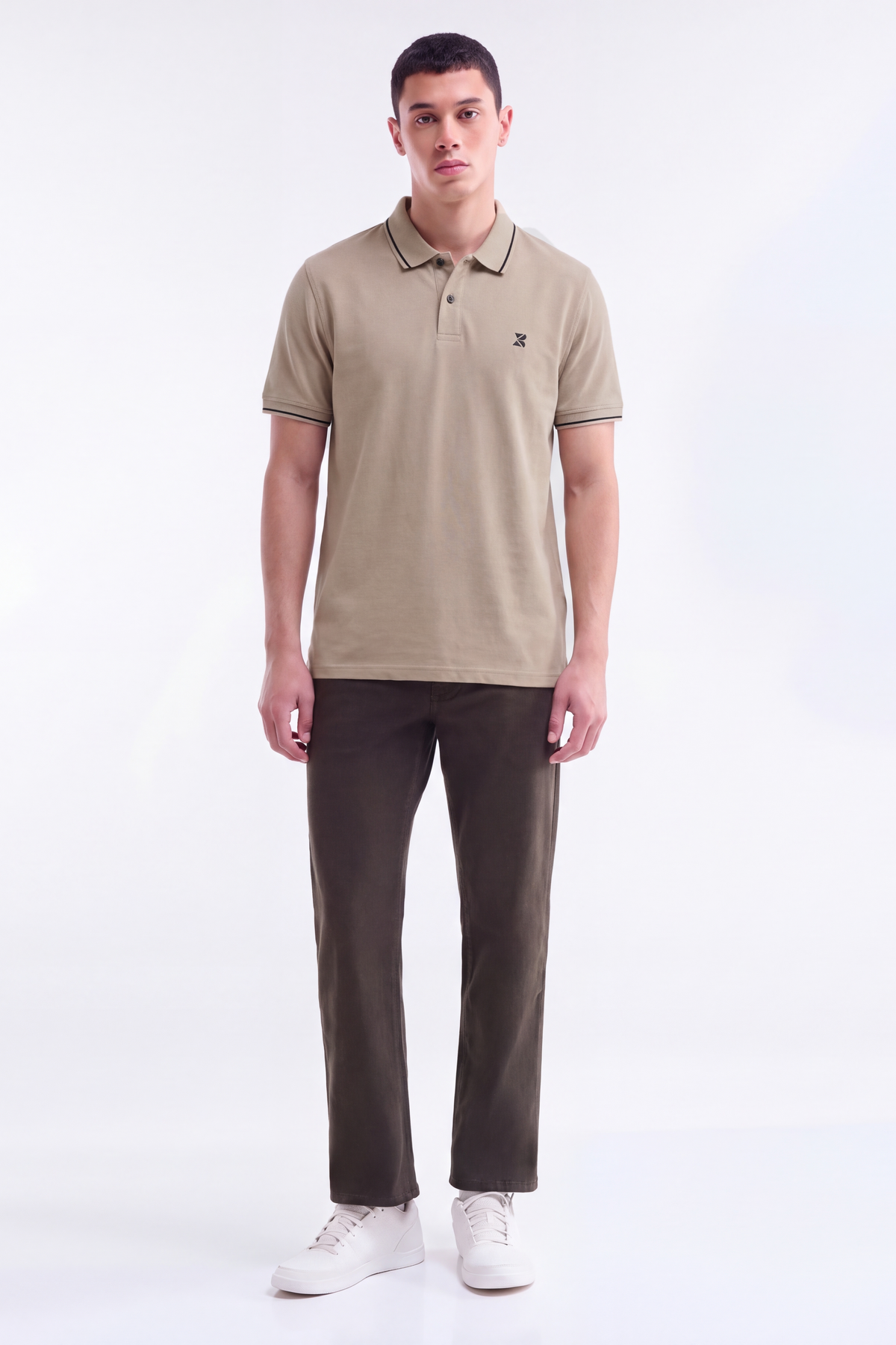 Contrast Edge Polo / Camel