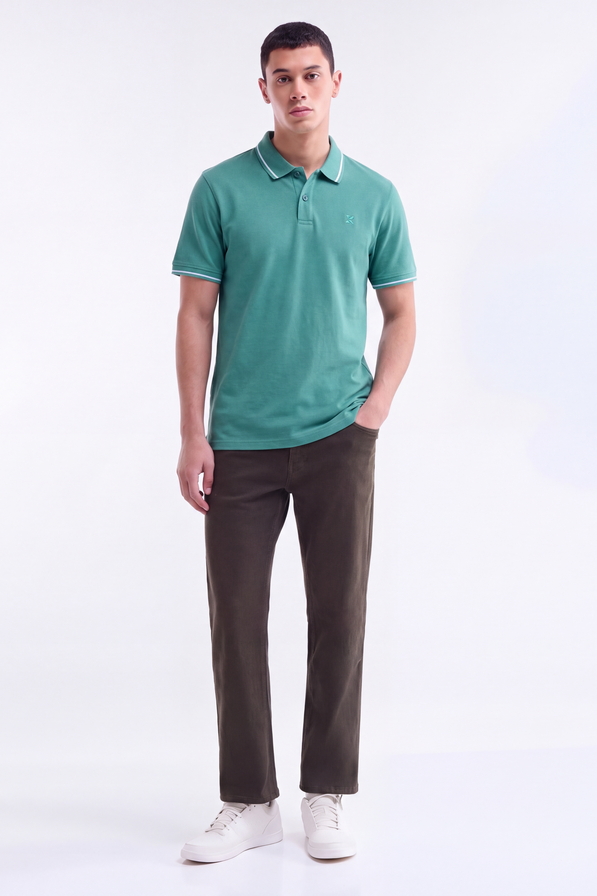 Contrast Edge Polo / Holy Green
