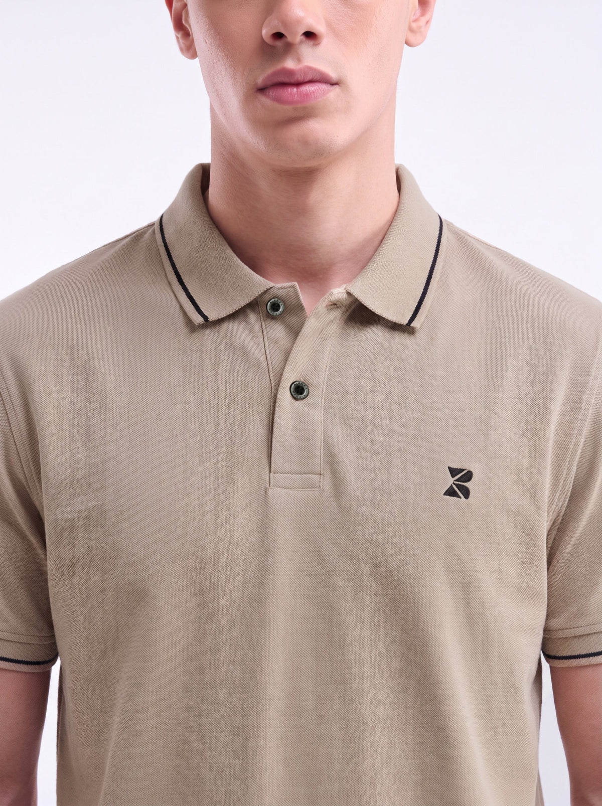 Contrast Edge Polo / Camel